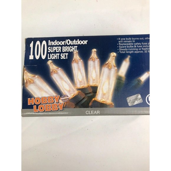 Hobby Lobby Holiday 0 Indoor Outdoor Super Bright Light Set Clear
